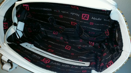 Stone Mountain Purse Tote White with Woven Fabric UEC Used Excellent Condition - Picture 6 of 8