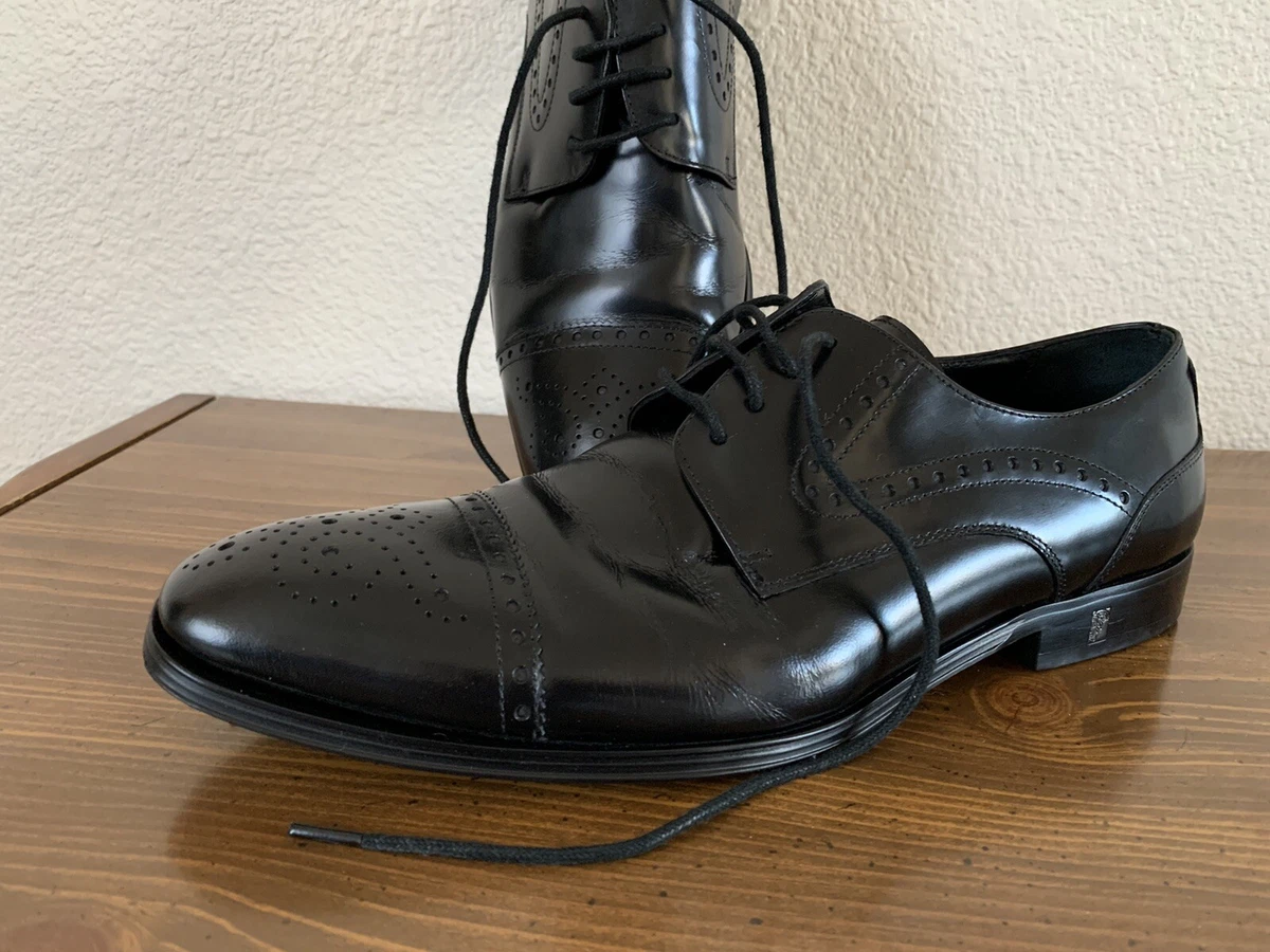 Men s Versace Collection Black Oxford Dress Shoes Size 41 US 8