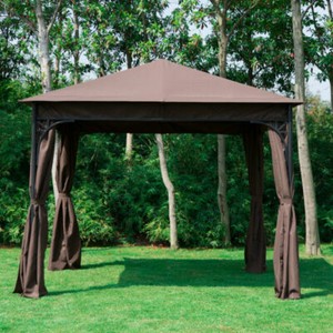 Outsunny 3x3 m Gazebo Pavilion - Coffee