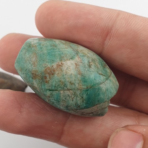 Antiguo Lote de 3 Cuentas de Piedra Auténticas Amazonita Antigua - Imagen 14 de 22