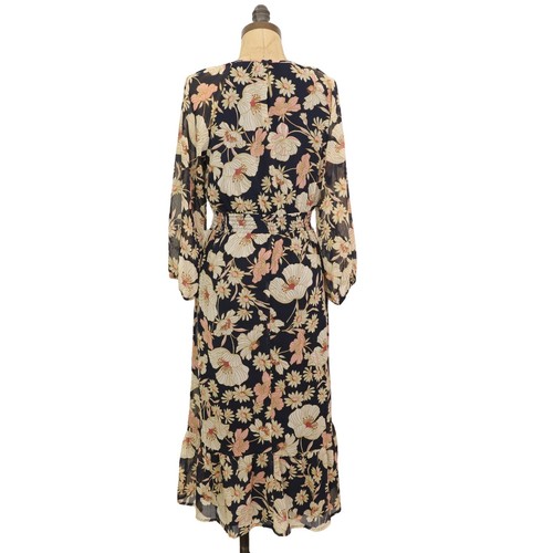 Vestido Midi Cintura Calada Nordstrom COLLECTIVE CONCEPTS Floral Gasa NUEVO B28 - Imagen 3 de 6