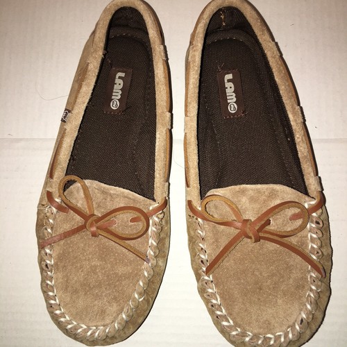Lam Moccasin Loafer Shoes Tan - Women’s SZ 6 Comfortable Slip-on Suede - Picture 5 of 6