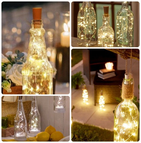 Tappo luci LED per bottiglia decorazioni 3 pezzi Atmosfera romantica - Foto 6 di 13