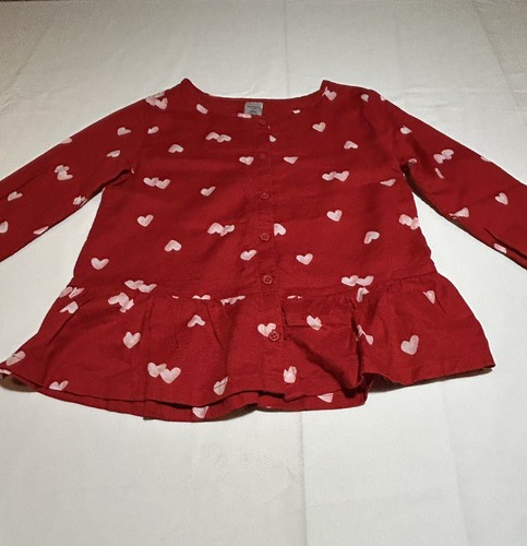 Carter's Girls Size 6 2 Piece Outfit Red Top with Hearts and Blue Leggings NWT - Picture 5 of 16
