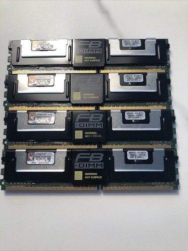 16GB Four Kingston 4GB RAM KVR66702d4f5/4GI PC2-5300F Server Tower Blade Memory - Picture 1 of 3