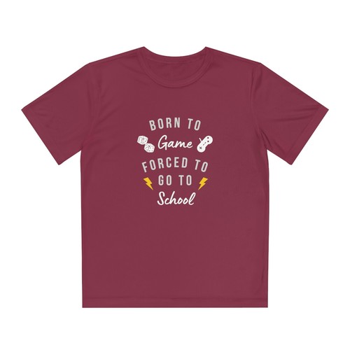 Born to game forced to go to school youth competitor tee - Picture 75 of 77