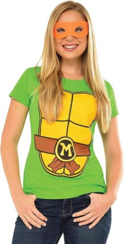 Michelangelo Shirt Mask TMNT Ninja Turtles Fancy Dress Halloween Adult Costume - Picture 1 of 10