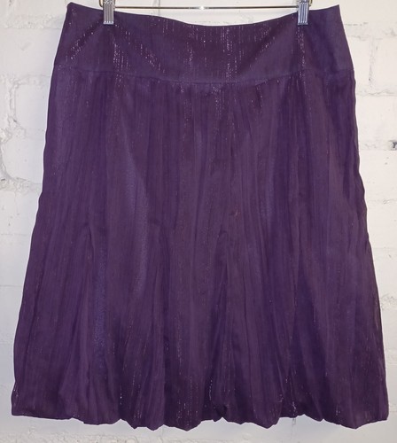 H&M plum/sparkle bubble hem/puff-ball chiffon skirt, UK 16, lined, immaculate! - Picture 2 of 10