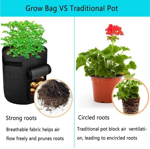 Potato Grow Bags 10 Gallon,Garden Vegetable Planter with Handles&Access Flap - Picture 2 of 7