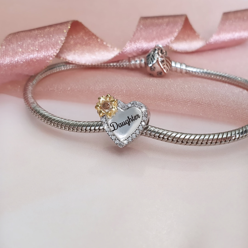 Sonnenblume Anhänger echt 925 Sterling Silber - graviert - Frau, Tochter, Mama... - Bild 2 von 5