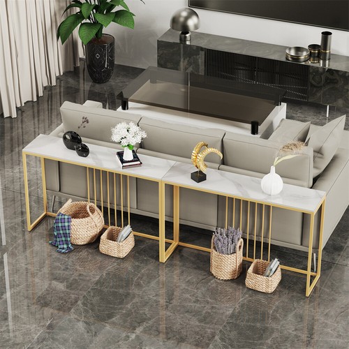 Various Exclusive Extra Long Hall Console Table Marble Narrow Entryway Table AU - Picture 15 of 110