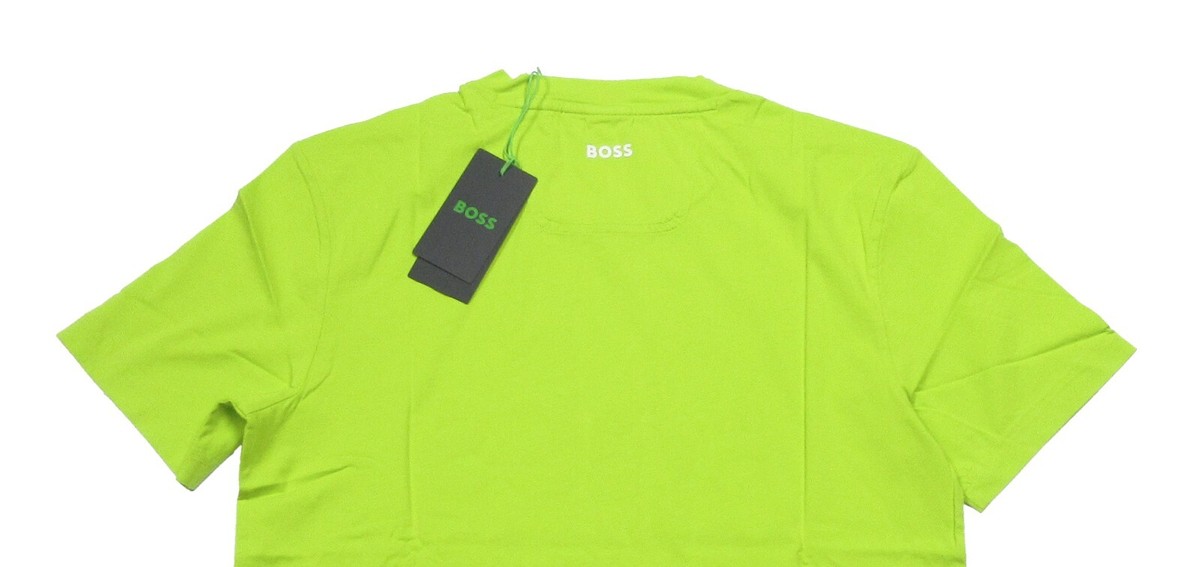 Hugo Boss Green Label Men's Green Textured Logo Crew-Neck Hugo Boss Green Label Men's Green Textured Logo Crew-Neck