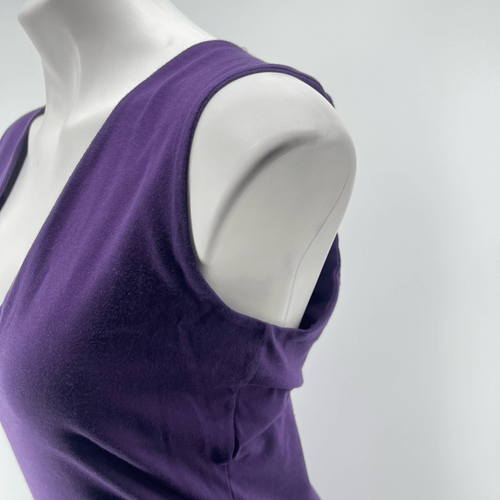 Boohoo Purple V-Neck Sleeveless Fitted Stretch Cotton Midi Dress Size 10, NWT - Picture 5 of 12