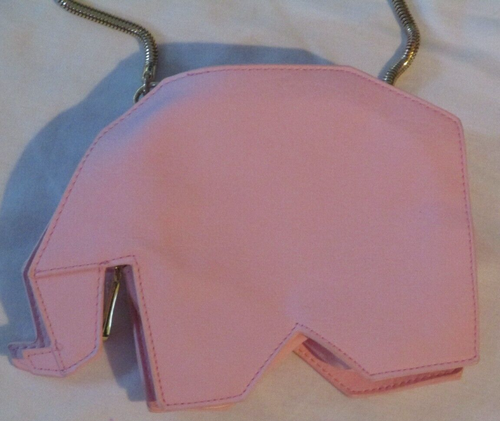 New Charming Charlie's Origami Pink Elephant Purse Crossbody Bag Pocketbook NWOT - Picture 6 of 6