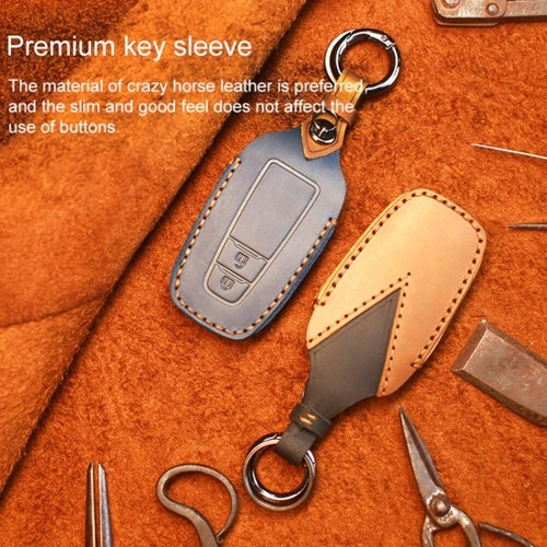 For Toyota Car Cowhide Leather Key Protective Cover Key Case, Three Keys Version - Photo 5 sur 9
