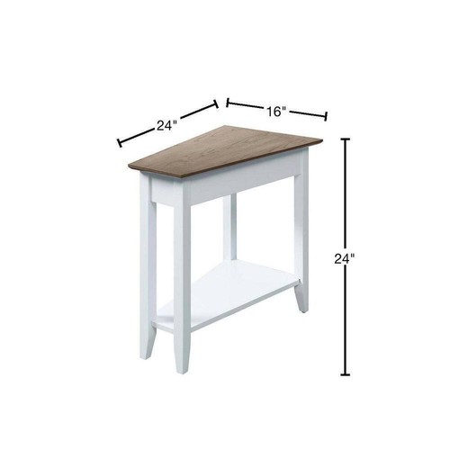 Convenience Concepts End Table 16" x 24" Rectangular Wood Driftwood + White - Picture 3 of 5