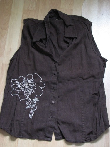 Leinenbluse mit Stickerei Gr. 40/ 42 - Bild 4 von 5