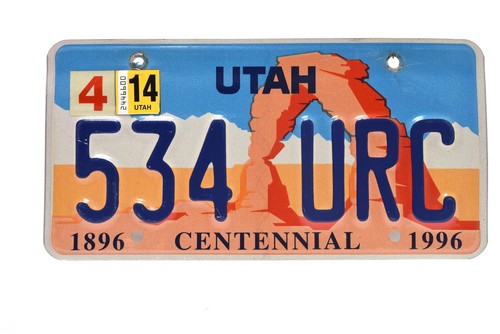 Utah License Plate Arch Centennial 534 URC (Pair) - Picture 2 of 4