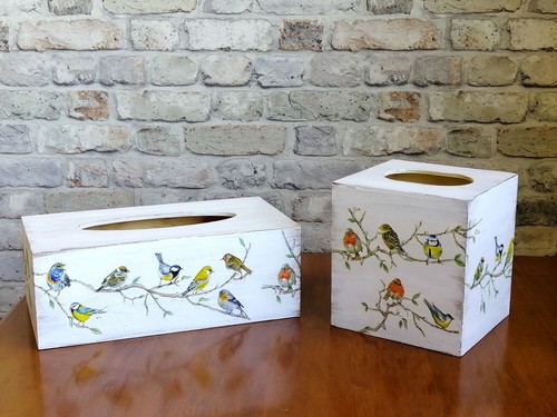Wooden Tissue Box Cover. Birds Decoration Napkins Box Holder. Spring décor. - Picture 2 of 11