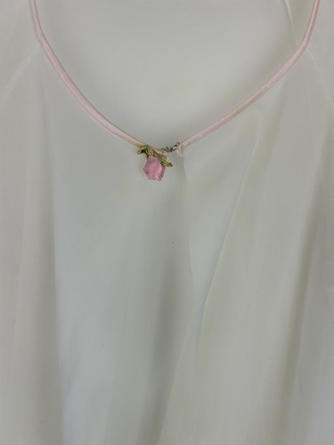 Vintage Robe Womens S Double Chiffon Sheer Gown Full Length Fairy Ivory Read - Picture 6 of 9