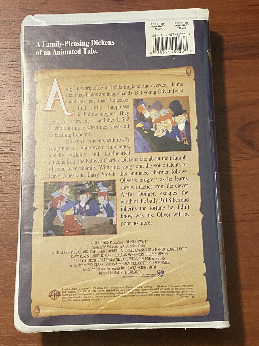 Oliver Twist (Animated) (VHS, 1999, Warner Brothers Classic