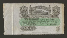 SOUTH AFRICA 5 Pounds 1860s, P-S231 Montagu Cape of Good Hope Remainder, aUNC.