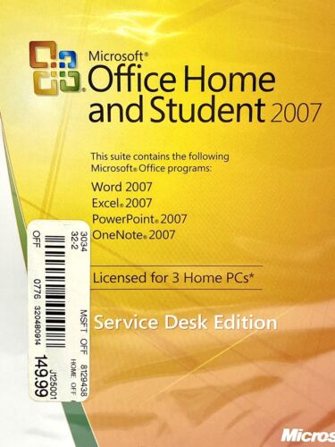 Microsoft Office Home And Student 2007- Service Desk Edition NEW SEALED! 3 PC’s! - Picture 3 of 13