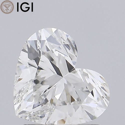 IGI Certificate 1.22 Carat CVD Lab Grown Diamond Heart Cut F Color VVS2 Clarity - Picture 1 of 10