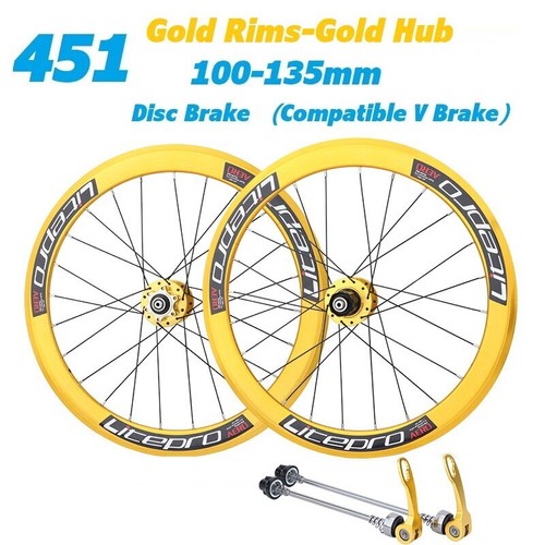 20inch 406 451 BMX Wheelset Disc Brake 100*135mm Folding Bike Double Wall Wheels - Picture 24 of 28