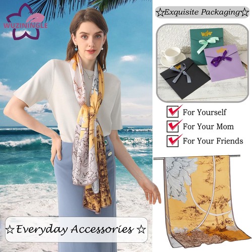 68"×21" Silk Scarf for Women Hair Lightweight Shawls and Wraps for Evening Dr... - Bild 5 von 9