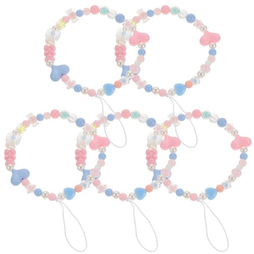 Set of 4 Handy Lanyard Telefon Armband Mit Perlen-Handyanhängern - Zdjęcie 7 z 12