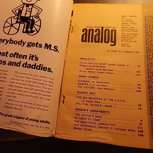 Analog Science Fiction - September, 1969 Issue - Tiptree Jr, Wodhams - Picture 4 of 4