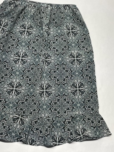 VTG Y2K Geometric Floral Tulip Ruffle Hem Skirt Size 14/16 L Boho Retro USA Made - Picture 10 of 15