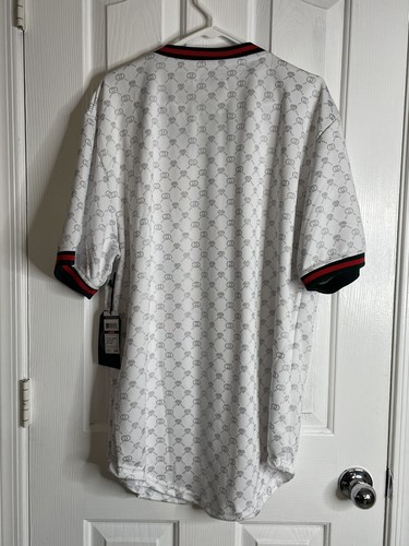 NEU 100 % POLYESTER JERSEY SCHWARZ RICHIE RICH WEISS HIP HOP SHIRT Large - Bild 3 von 5