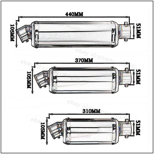 Tubo de silenciador de escape deslizable para motocicleta Honda CBR250R 2011-2016 - Imagen 3 de 13