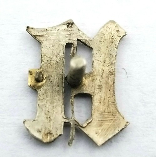 Antique Silver Old English Capital Letter "H" Stone Insert 11.5 mm x 7.5 mm F327 - Picture 2 of 2