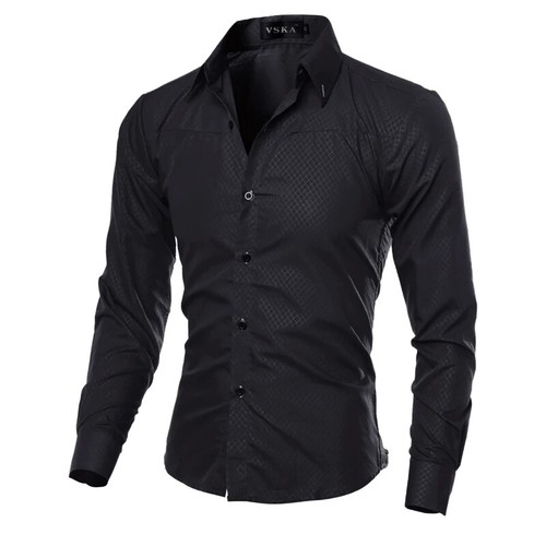 Herren Luxus Freizeit Formell Hemd Langarm Slim Fit Business Anzug Hemden Tops - Bild 15 von 29