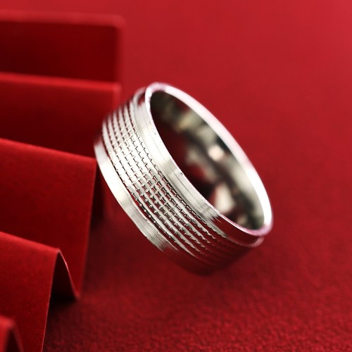 Gold Silver Black Minimalist Titanium Mens Engagement Eternity Wedding Band Ring - Picture 21 of 26