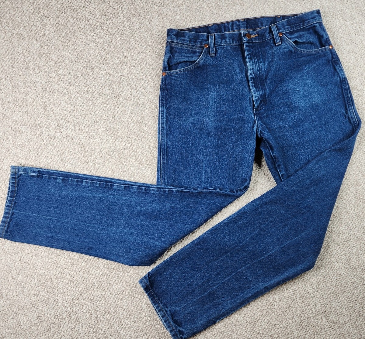 Wrangler 13MWZ Men's Denim Blue Jeans 36x34 (35x32.5