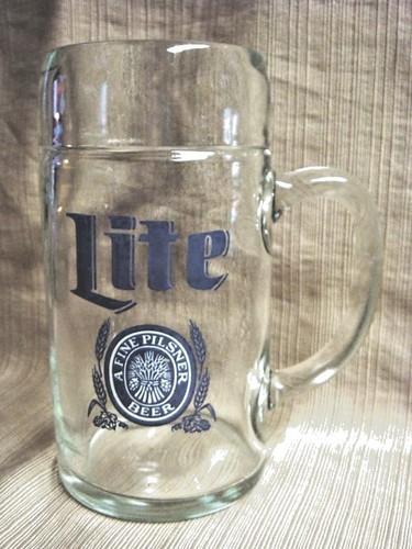 HUGE 1 Litre MOLDED GLASS STEIN - LITE FINE PILSNER - Picture 1 of 5