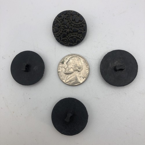 Vtg Goth Dark Purple Almost Black Shank Buttons 23mm Lot of 6 B111 - Picture 4 of 8