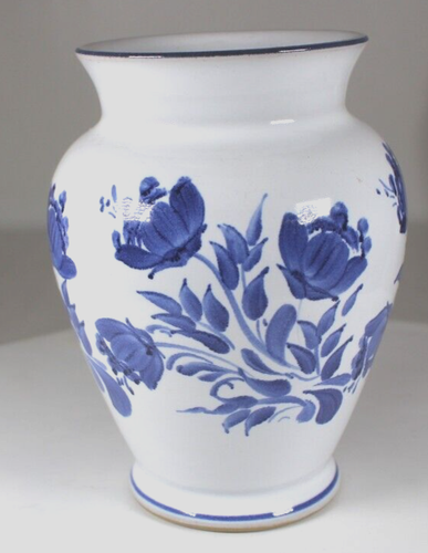 Denby England blau-weiße Vase signiert & entworfen von Lyn Scott, 13,5 cm