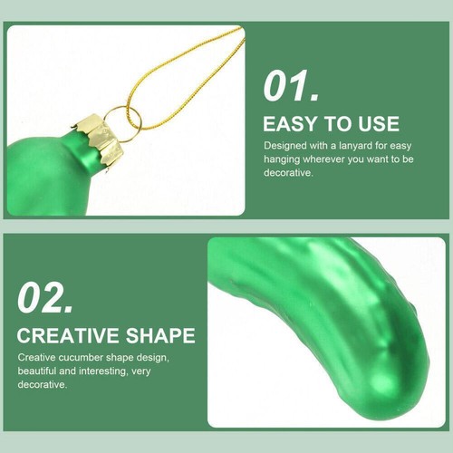 Glass Cucumber Pendant Christmas Pickle Tree Ornament Ornaments✨l L3Y2 S7G6 R9W3 - Bild 4 von 13