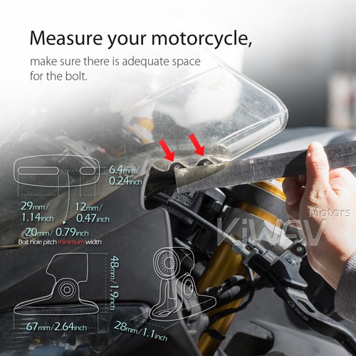 KiWAV Viper Black Mirrors Fairing with Black Adapter for YAMAHA YZF-R6W 06-07 - Picture 6 of 8