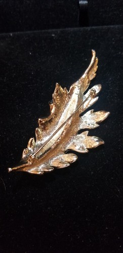 Vintage CORO large silver Leaf Brooch 4" X 1 3/4" - Picture 5 of 6