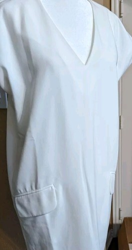 Bar III White A Line Shift Dress Women Small Short Sleeve New Pockets - Picture 21 of 22