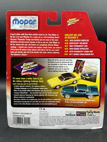 a 2004 Johnny WHITE Lightning WAYNE MANN'S 1970 PLYMOUTH CUDA 340 Mopar O No Car - Picture 3 of 3