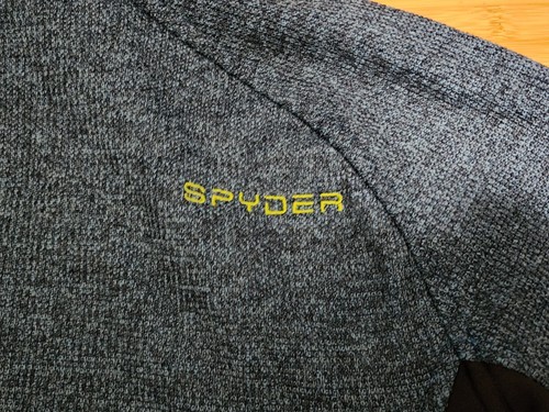 Spyder Outbound Half Zip Jacket Men L Blue Fleece Knit Active Outdoor Sweatshirt - Picture 8 of 9