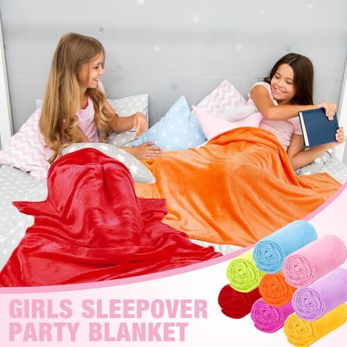 8 Pcs Flannel Fleece Blankets for Kids 40 x 60 Inch Sleepover Soft Multicolor - Picture 2 of 7