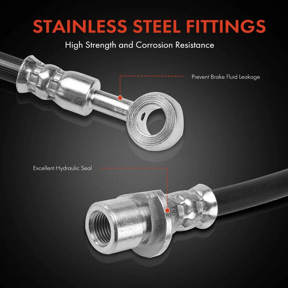 2 передних левых и правых тормозных гидравлических шланга для Honda Prelude 1992-1996 2,2 л 2,3 л - Изображение 4 из 4